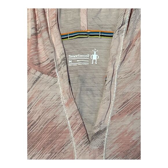 Smartwool Sweatshirt Women’s Med Pink 150 Patterned Hood Pullover Merino Blend - Picture 6 of 6